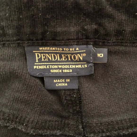 Vintage Pendleton Corduroy‎ Pants Womens Sz 10 Front Pockets Black Straight Leg - Picture 7 of 7